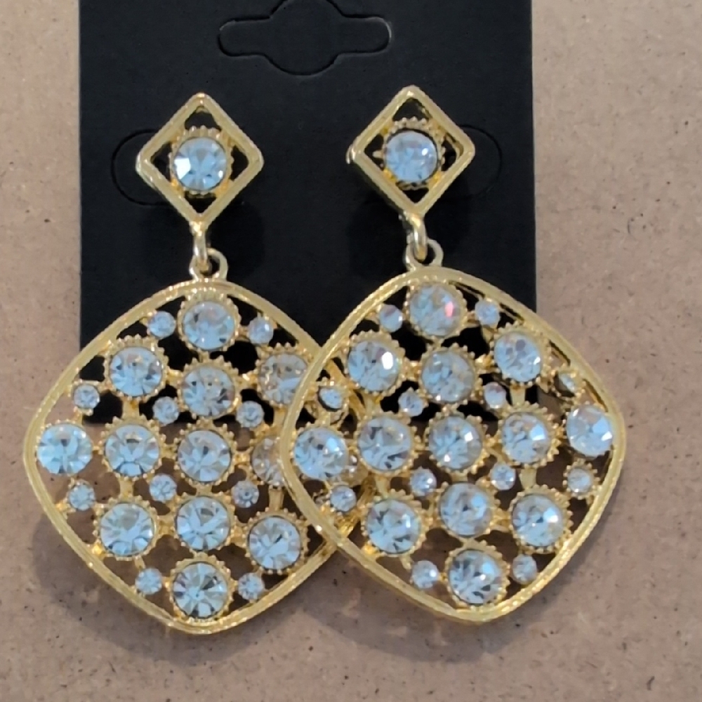 Bold Gold Crystal Statement Earrings